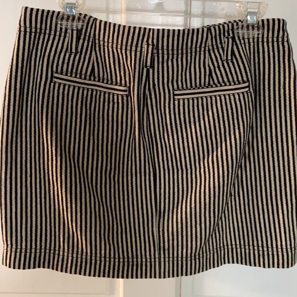 Madewell Black & Cream Striped Miniskirt Sz 10 - Picture 5 of 14